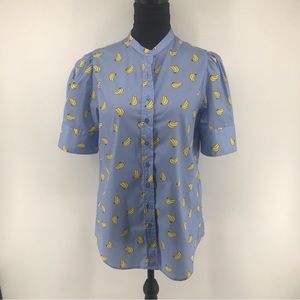 The Shirt Rochelle Behrens The Puff Shoulder Short Sleeve Top Size M